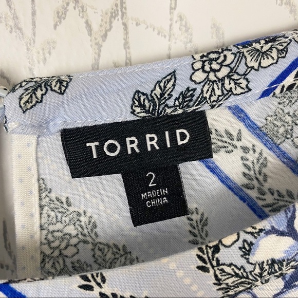 TORRID Blue Bandana High Neck Halter Style Hi-Low Midi Dress Size 2X - Picture 10 of 13